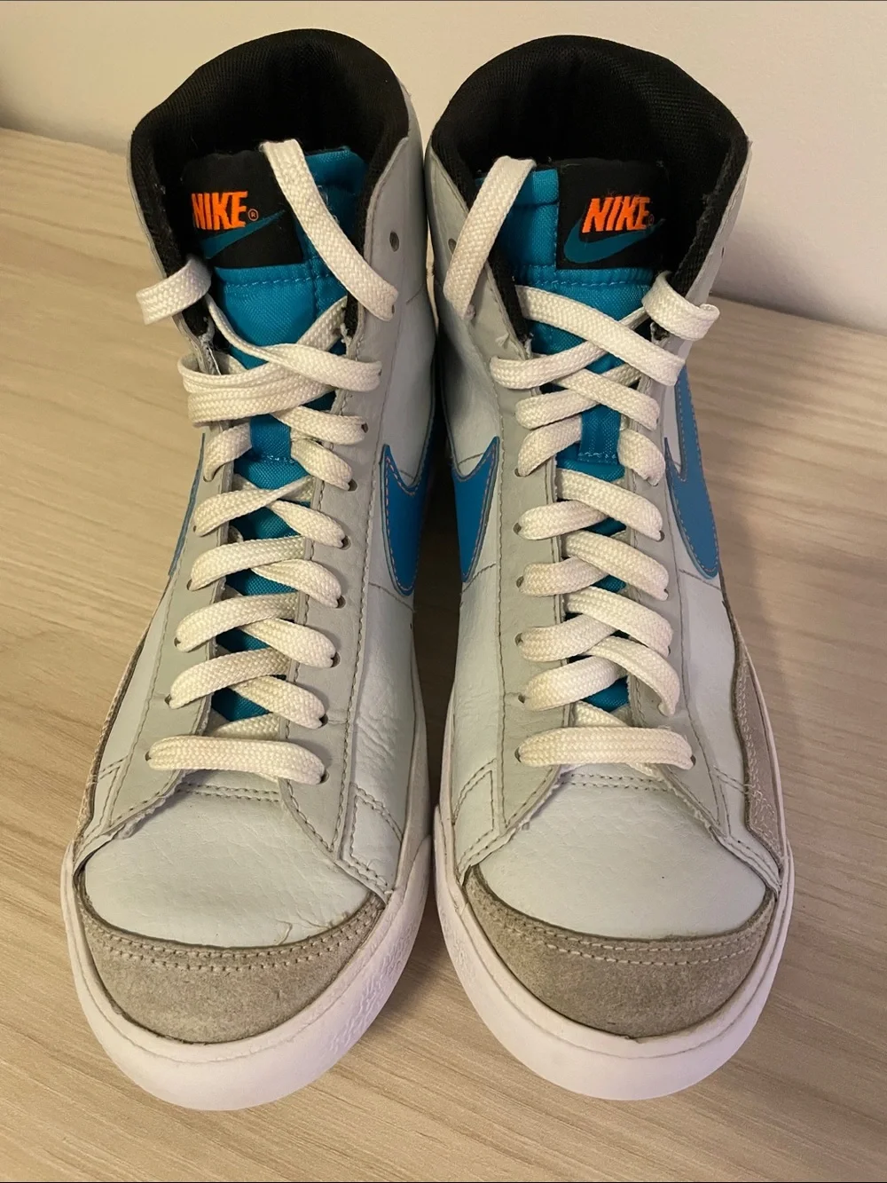 Nike Blazer Mid 77 FD0297-001 Pure Platinum Laser Blue Sneaker GS Size 7Y